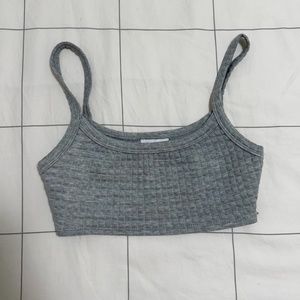 Princess Polly Textured Grey Zip-Up Bra Top